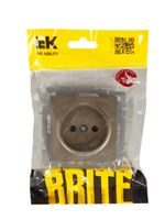 BRITE Розетка 1-местная без заземления с защитными шторками 10А РСш10-2-БрШ шампань IEK