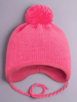 Шапка детская вязаная осенняя на завязках