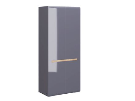 Коллекция Стокгольм Шкаф 2х створчатый (540) Серый Графит/Графит Глянец (Набор)