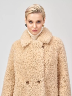 Шуба женская чебурашка тедди эко, бежевая, SilverFox