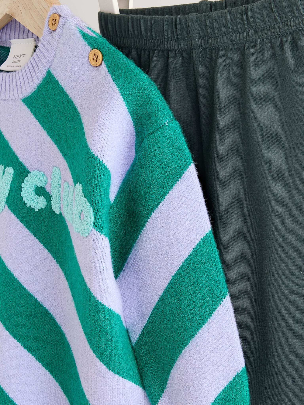 Свитер и легинсы в комплекте для малышей Next E16-833, Зеленый, Серый, Темно-серый