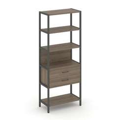 Shelf System Односекционный стеллаж пятиярусный с ящиками SN.STM-512 Вяз Благородный/Металл Антрацит