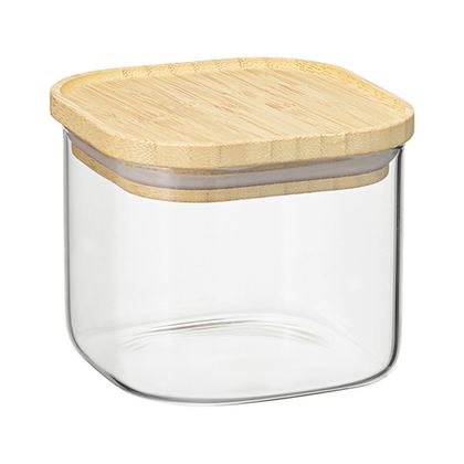 Банка для хранения квадратная Glass Bamboo, 600 мл