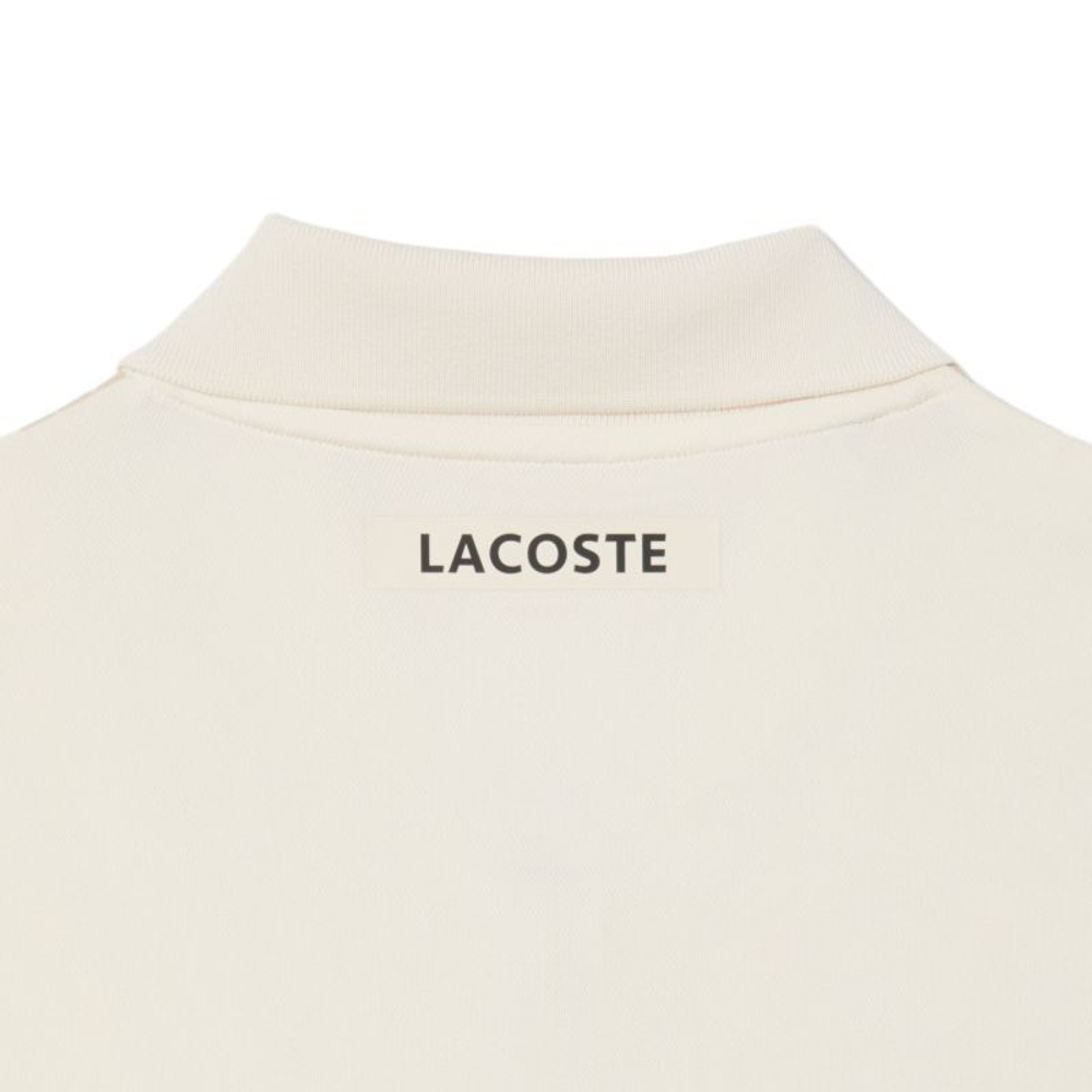 Мужское теннисное поло Lacoste Ultra Dry Printed Slim Fit Tennis - ecru white