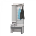 Вешалка ЭЛЬЗА мод.№1 на 800 с зеркалом, ясень анкор светлый