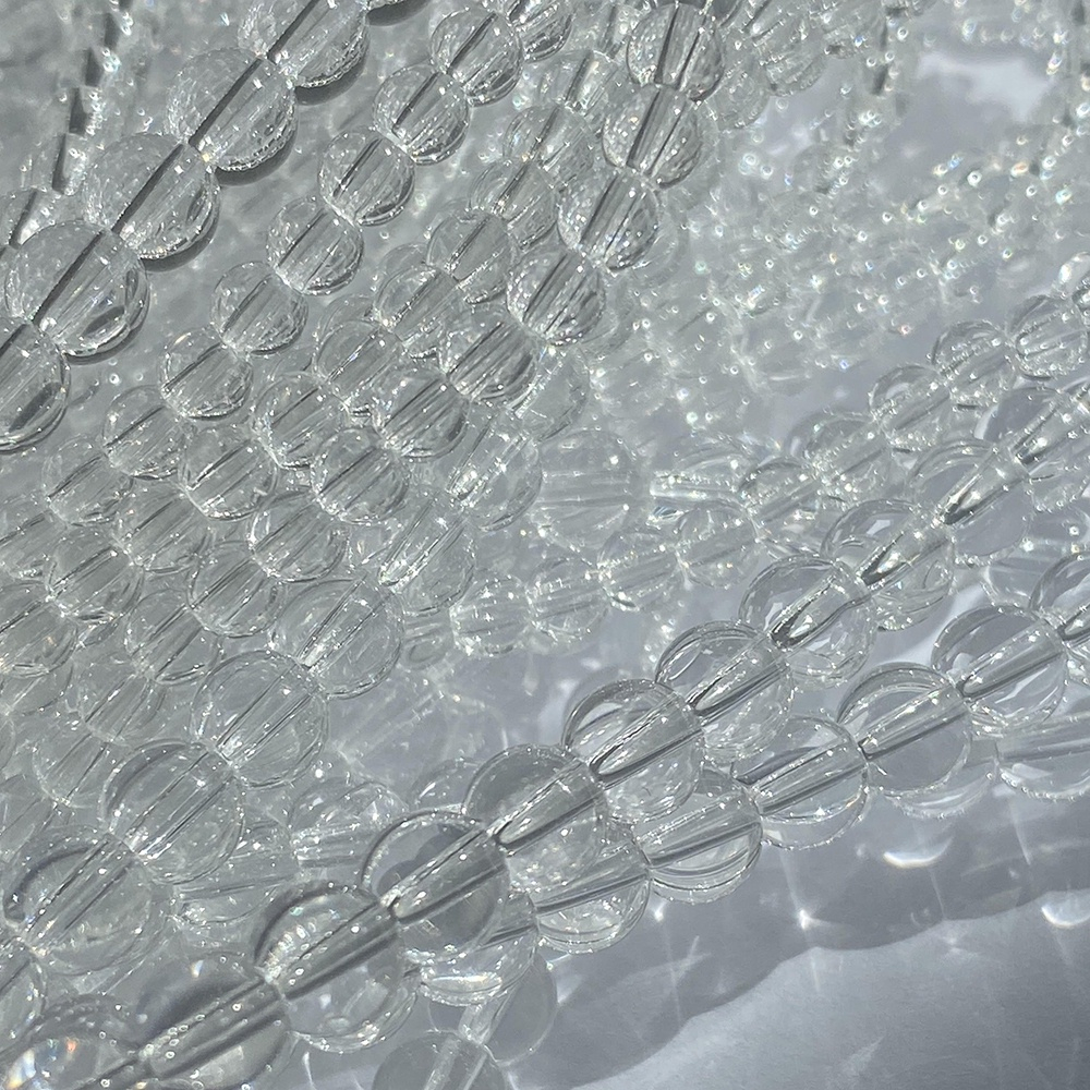 гхг-4 Горный хрусталь, гладкий шар 4 мм, нить 38 см