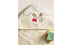 Zara Home Детское полотенце с капюшоном из хлопка, бежевый, 80x80 см · 4698/423
