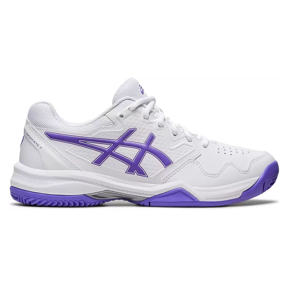 Кроссовки теннисные женские ASICS Gel-dedicate 7 Clay 1042A168-104, р.5,5 (рос.34,5), бело-фиолетовые
