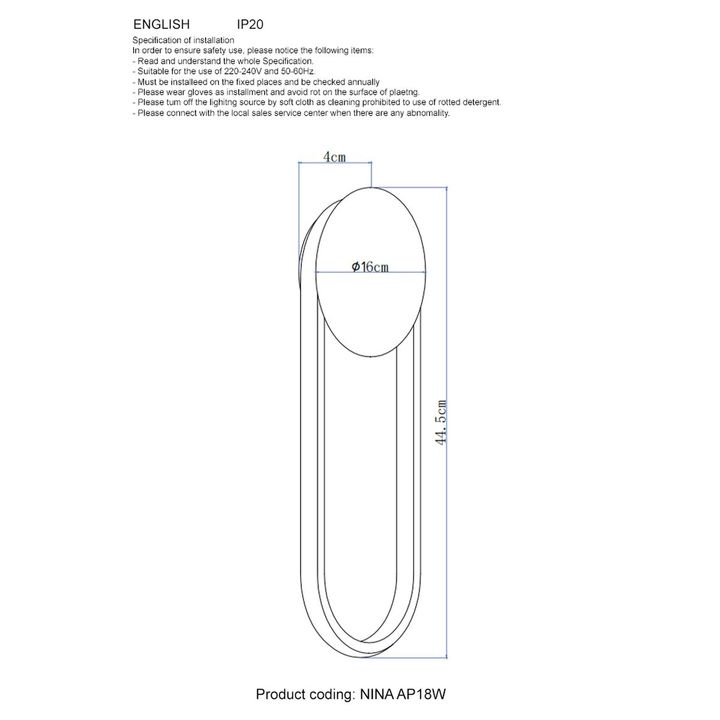 Настенный светодиодный светильник Crystal Lux Nina AP18W Led Brass