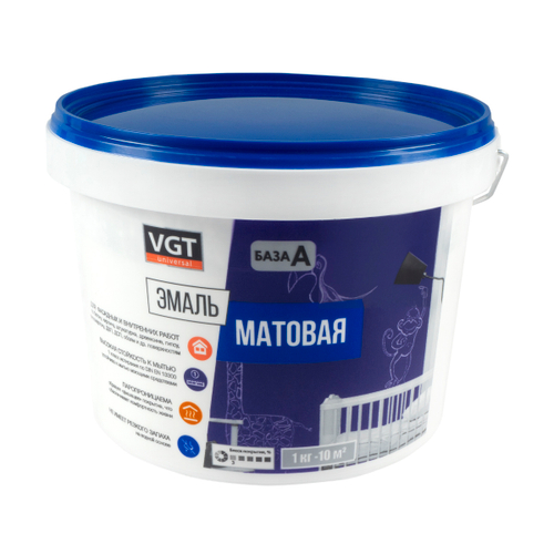 ЭМАЛЬ ВД-АК-1179   УНИВЕРСАЛ.  МАТОВ.  СУПЕРБЕЛАЯ  3 КГ (4) "ВГТ"---