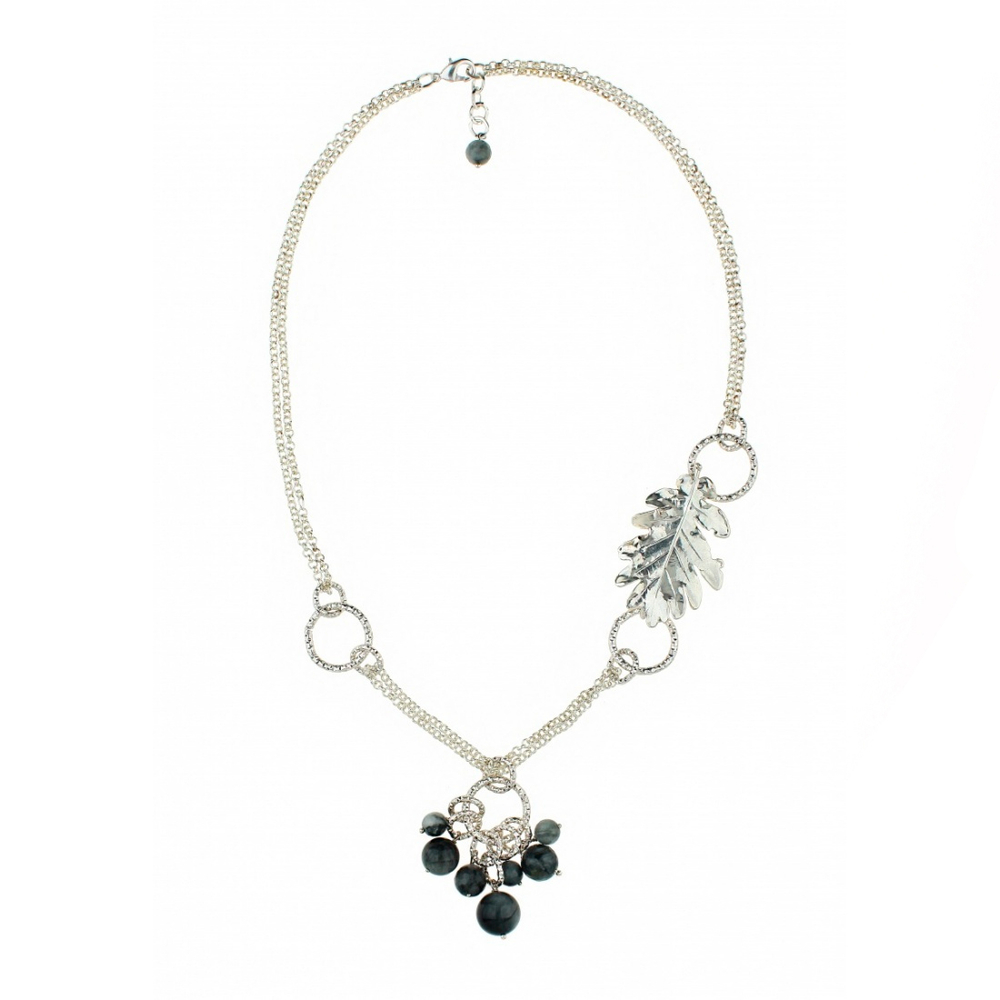 Колье лист Ester Bijoux Дуб CL880-S BW