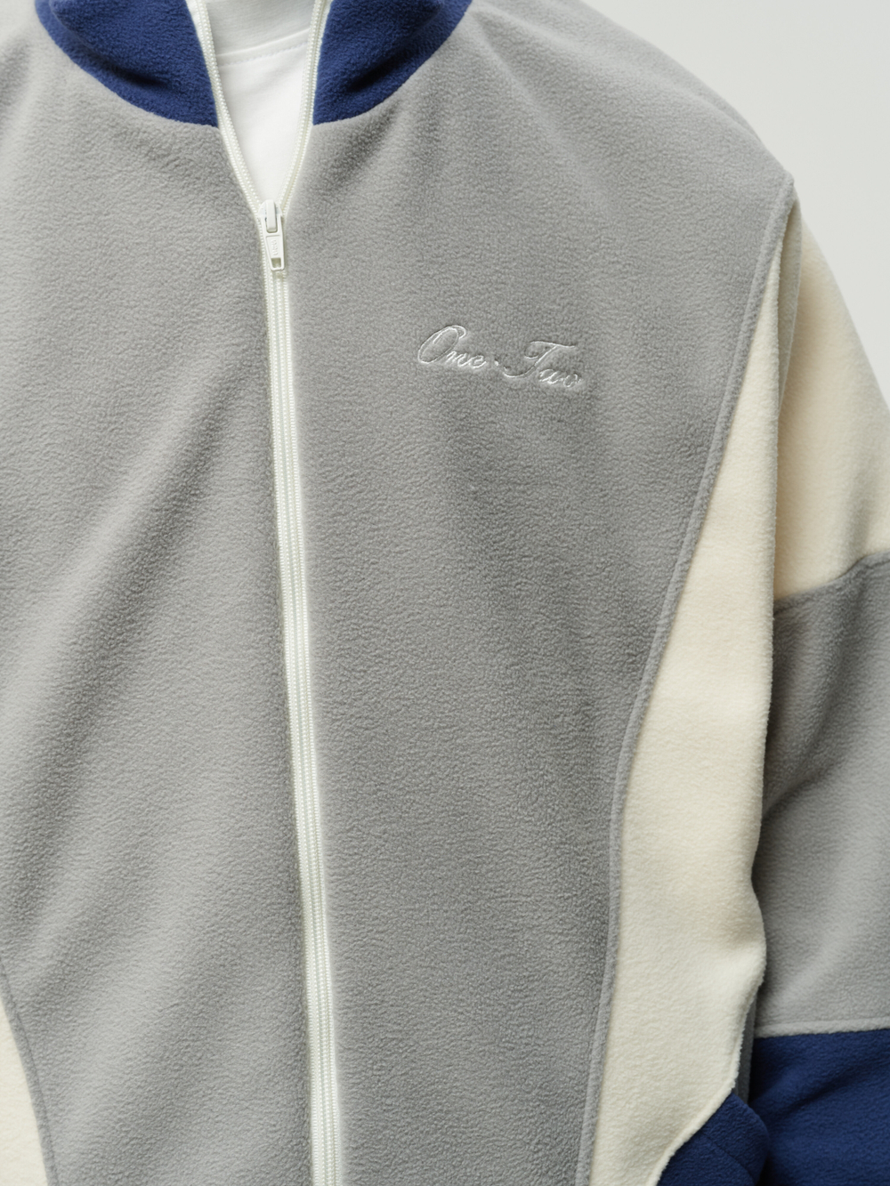 Zip-Up Sweatshirt Grey-Navy Smoke