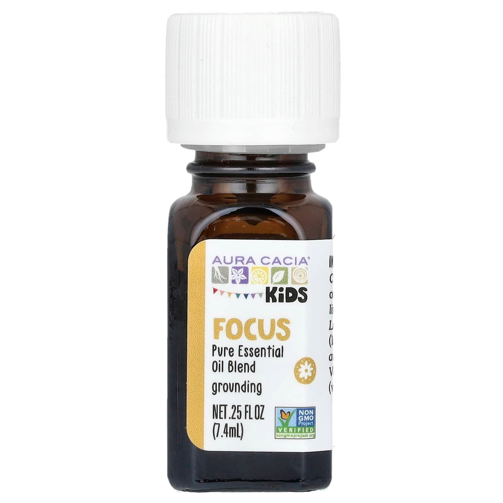 Aura Cacia, Kids, смесь чистых эфирных масел, Focus, 7,4 мл (0,25 жидк. унц.)