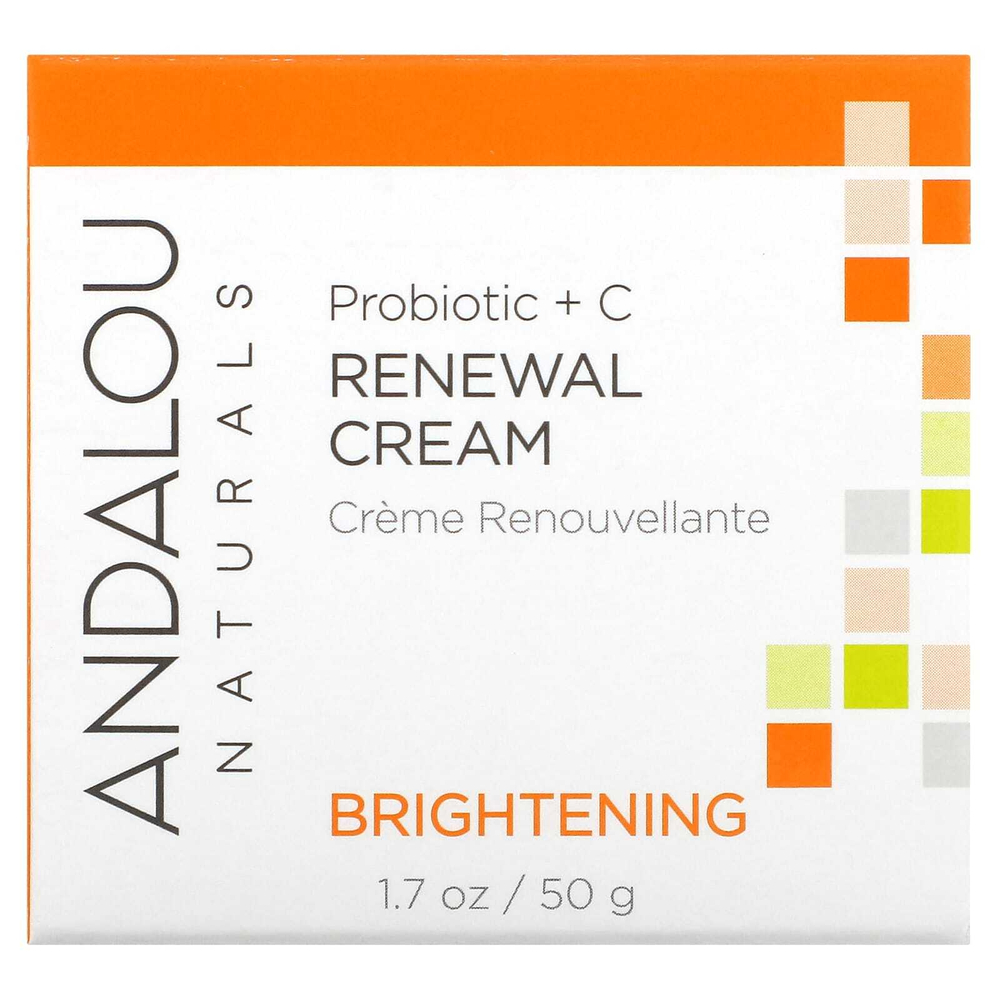 Andalou Naturals, восстанавливающий крем с пробиотиком и витамином C, осветляющий, 50 мл (1,7 жидк. унции)