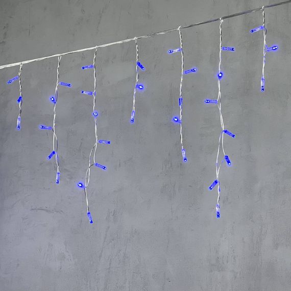 Светодиодная бахрома с колпачком 3,1*0,5 м., 120 синих LED ламп, прозрачный провод ПВХ, IP65, LTC (PIL120CAP-10-2B)
