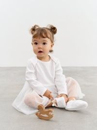 Платье-боди с юбкой из фатина "Молоко" 0+