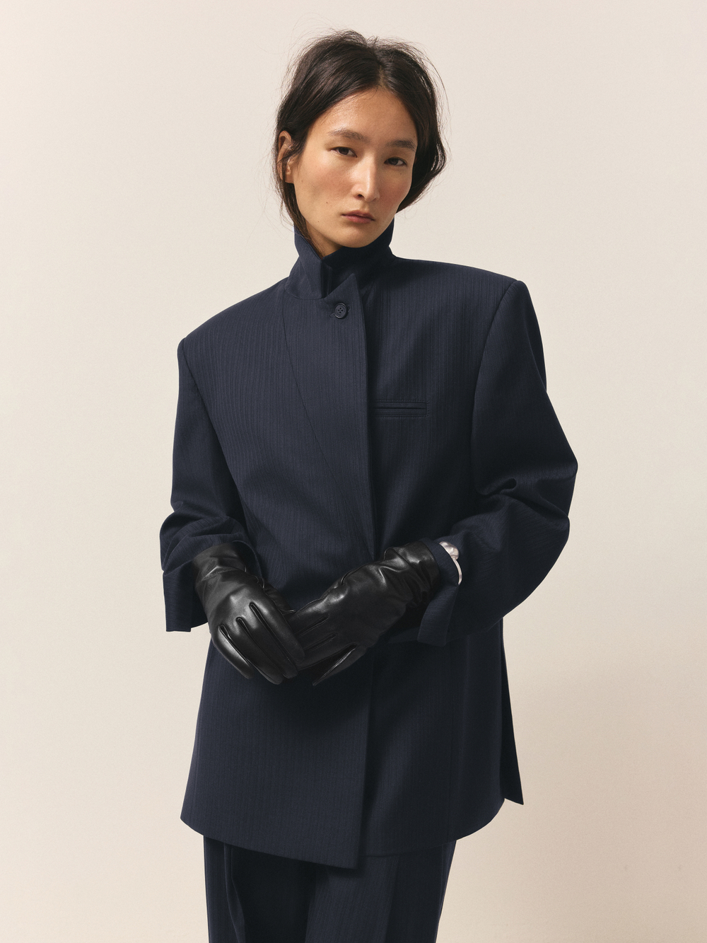 Пиджак из шерсти в тонкую полоску