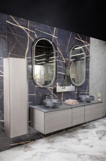 Boheme Раковина накладная Corian 400*130 Nero Marquina