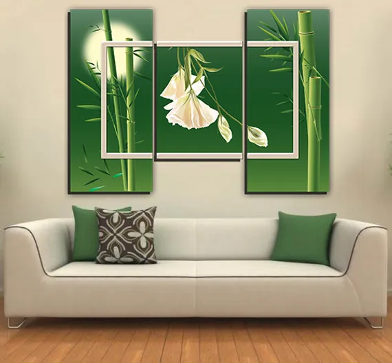 Модульная картина "Бамбук триптих"