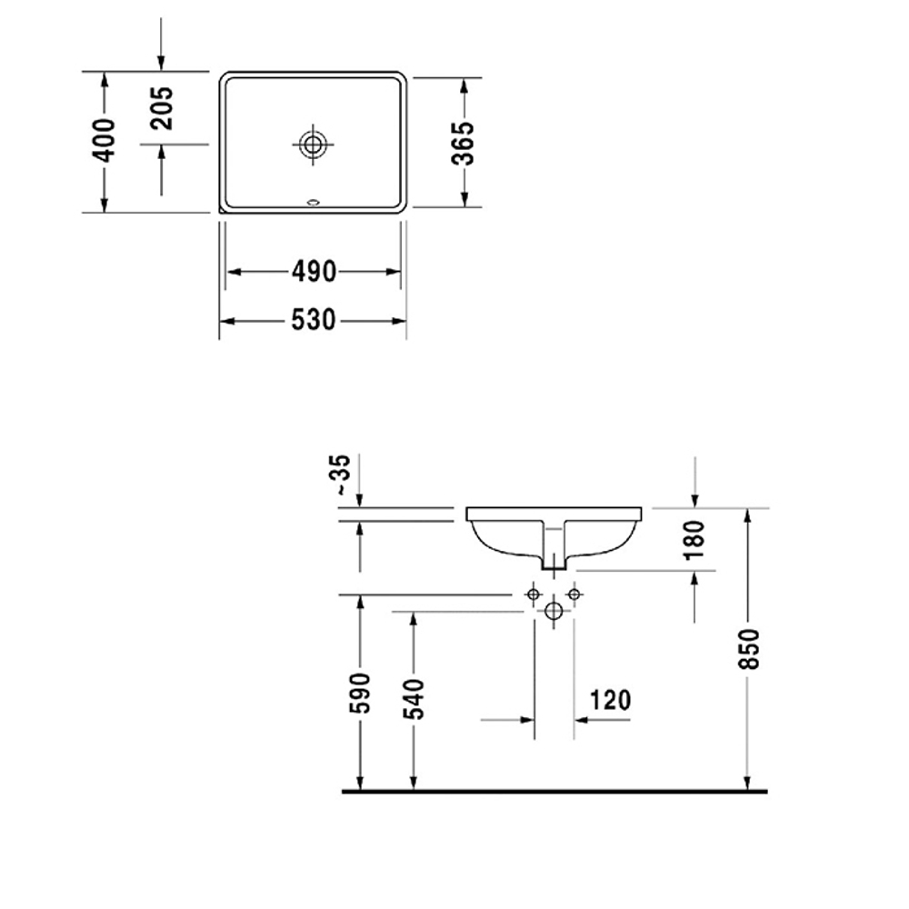 Раковина Duravit Starck 3 305490000 встраиваемая 49 см, цвет белый