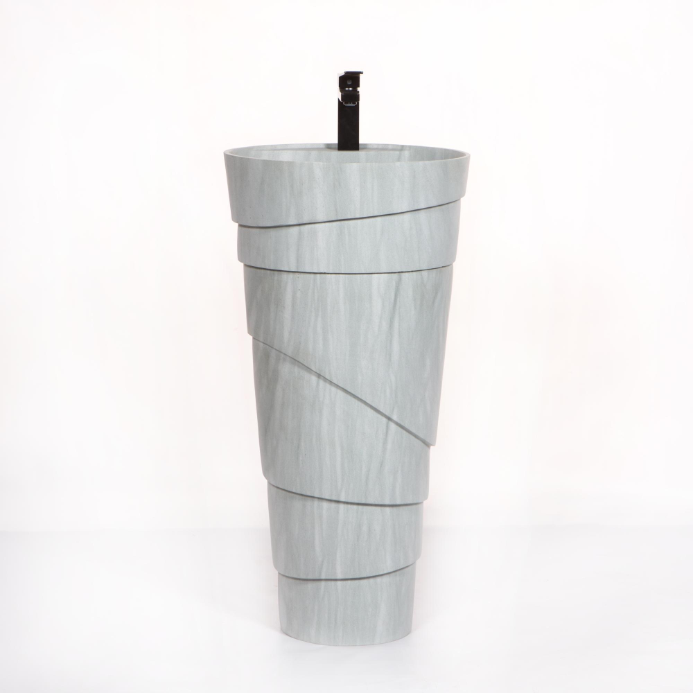 Раковина напольная из Андезита Pedestal Blue Spiral AN-03217 (45*45*90 см)