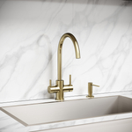 Смеситель для кухни Sancos Taper с краном для фильтра, брашированное золото, SC4012BG