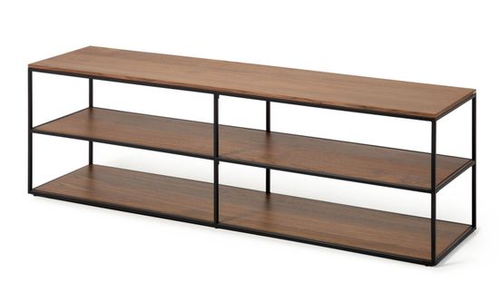 Yoana Тумба под TV из орехового шпона и черного металла 160 x 40 см