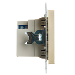 Розетка 2-местная USB + type C (механизм), 250В, 3А, max 20W, STEKKER, GLS10-7116-08, серия Катрин, золото 50053