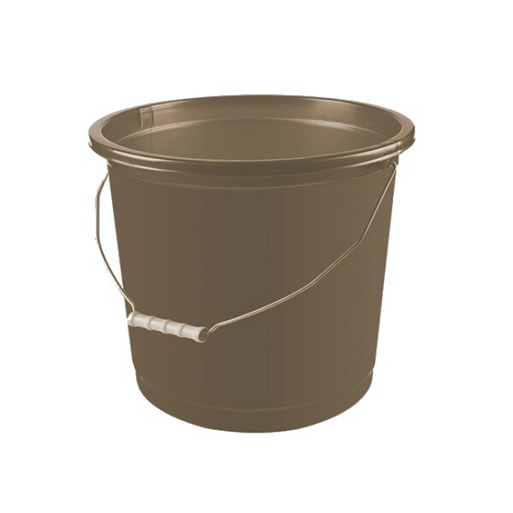 Ведро круглое 15л с железной ручкой цвет песочный