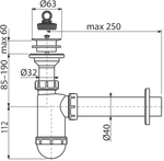 Сифон для умывальника AlcaPlast A42