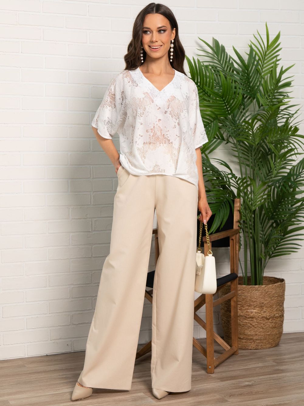 Костюм Летний стиль (бело-бежевый) К15909-7М LT Collection