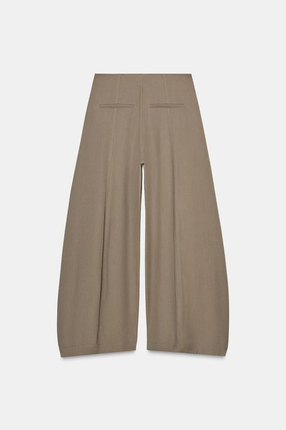 ZARA ОБЪЕМНЫЕ БРЮКИ — ZW COLLECTION, СЕРО-КОРИЧНЕВЫЙ