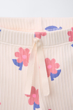 ZARA ЛЕГИНСЫ FLARED В РУБЧИК С ПРИНТОМ, ЭКРЮ