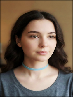 Чокер на шею голубой, экокожа.