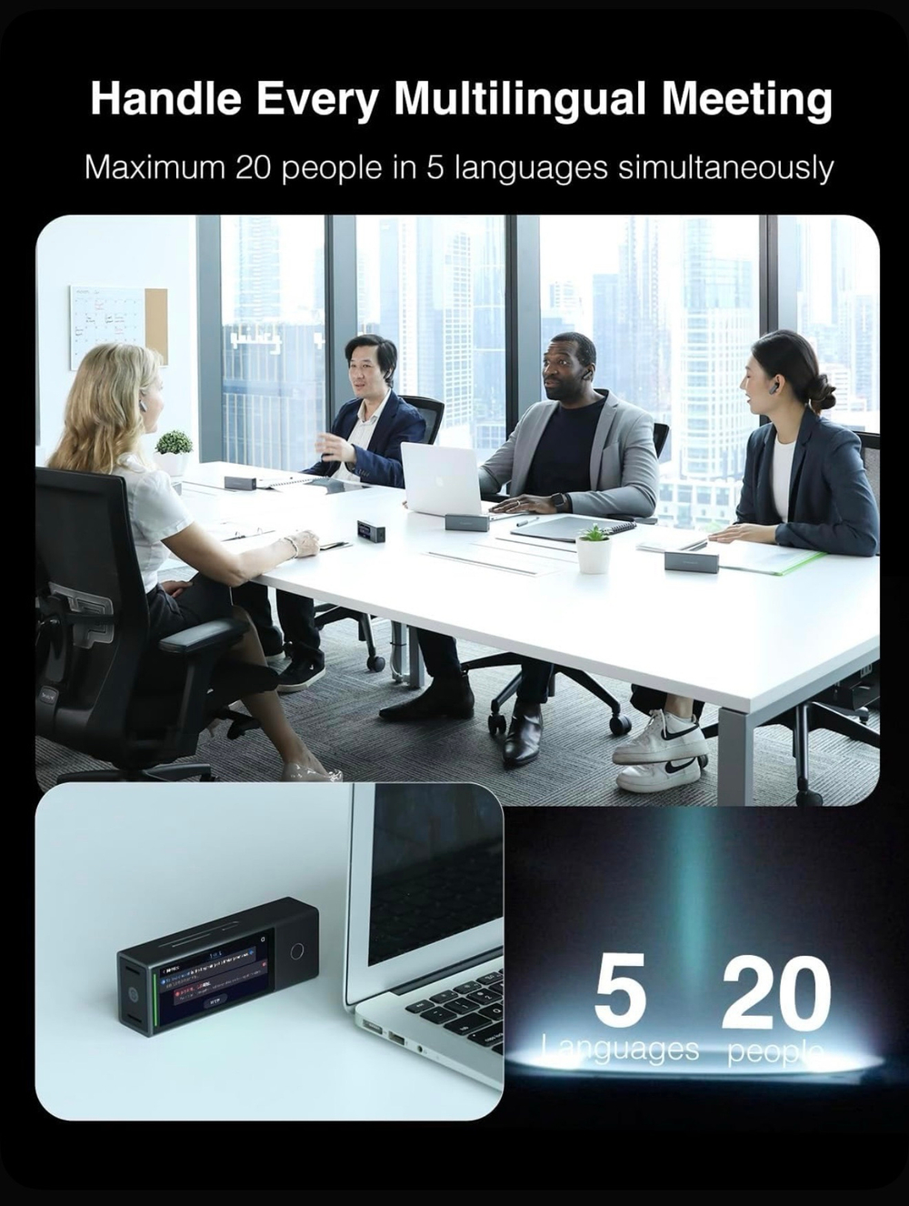 Наушники переводчики Timekettle X1 AI Interpreter Hub 2025 с переводом мультимедиа