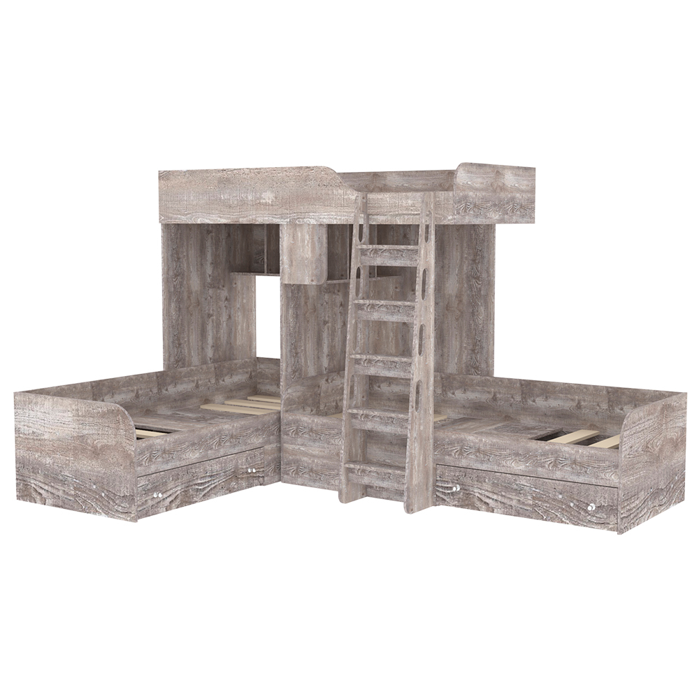 Кровать-чердак КарИВи Трио Бетон Бетон