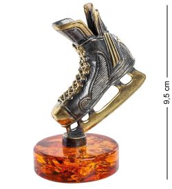 Народные промыслы AM-1335 Фигурка «Хоккей - спорт сильных» (латунь, янтарь)