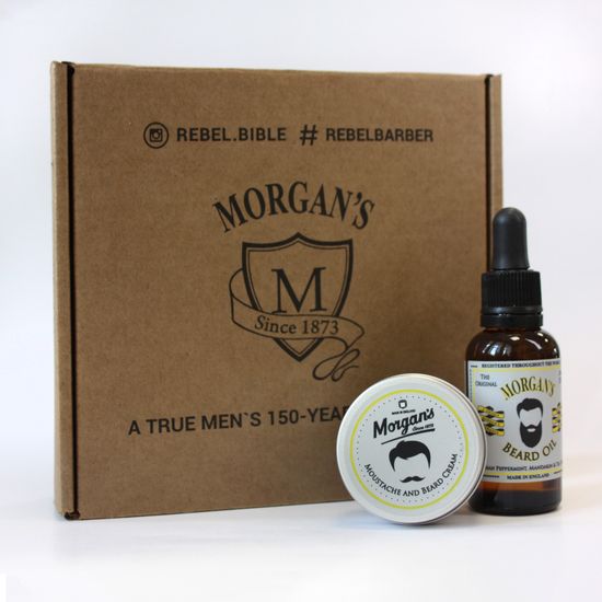 Подарочный набор Morgan's, масло для бороды 30 мл + крем для бороды и усов 30 мл