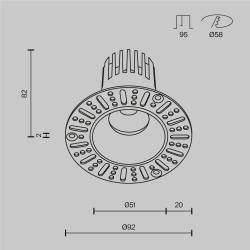 Встраиваемый светильник Technical DL119-10W-2.7K-TRS-W