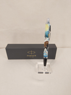 Ручка "Схватка" с ручной росписью Палех