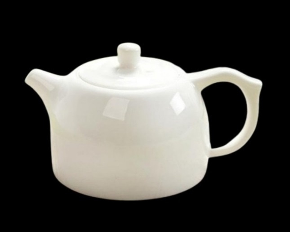 266033 Чайник БЕЛЫЙ НЕФРИТ "Баньюэ" (Полумесяц), 250мл, фарфор белый, коробка КРАФТ