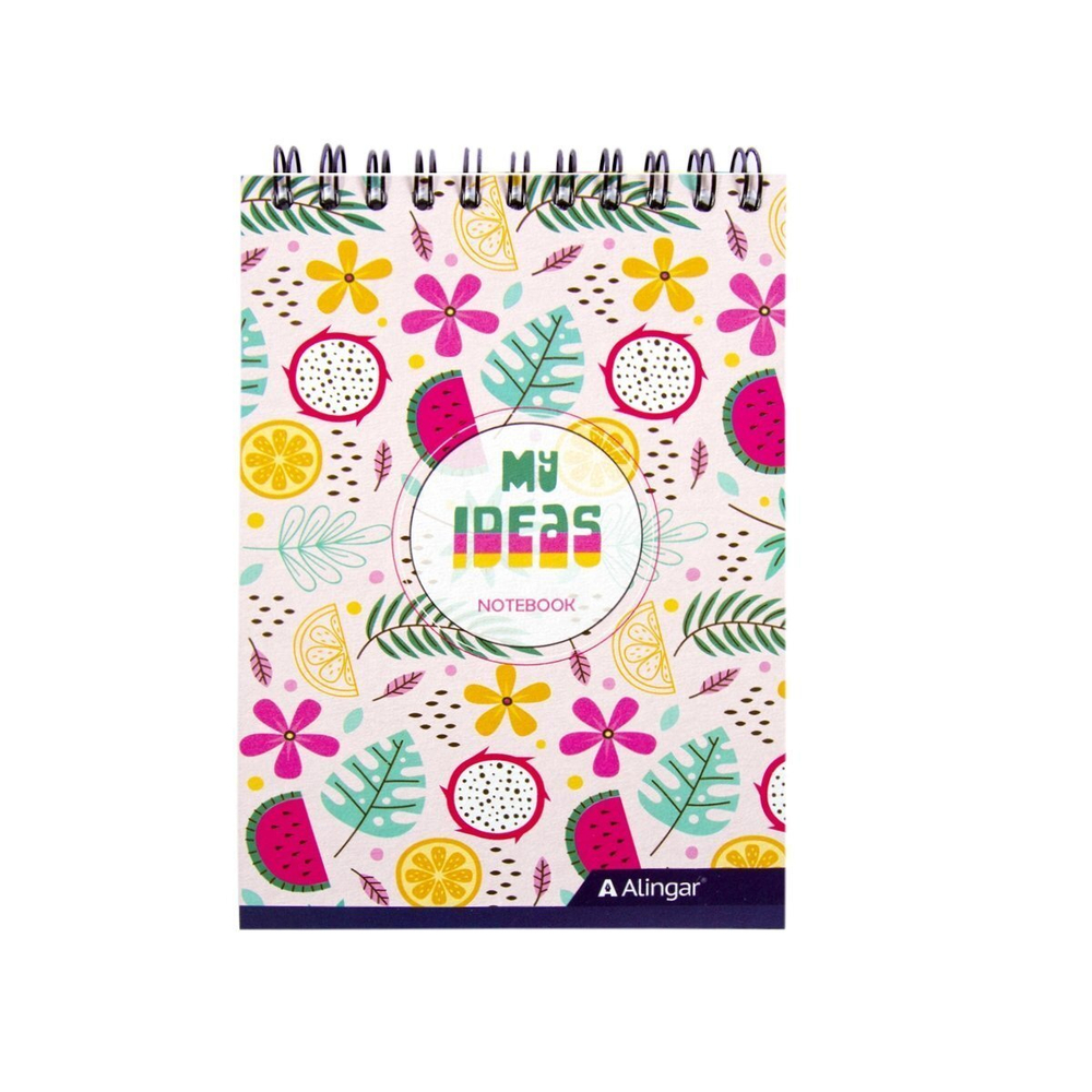 Блокнот А6, гребень, Alingar, мелованный картон, ассорти, 60 л., клетка, "MIX New"