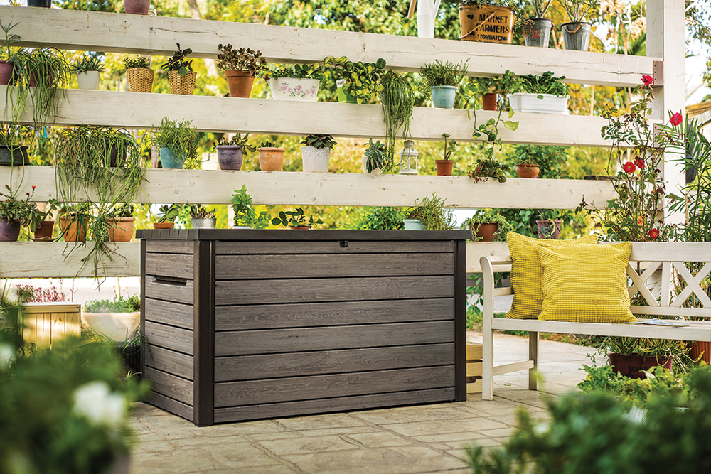 Пластиковый сундук Keter Deco deck 870 л ashwood