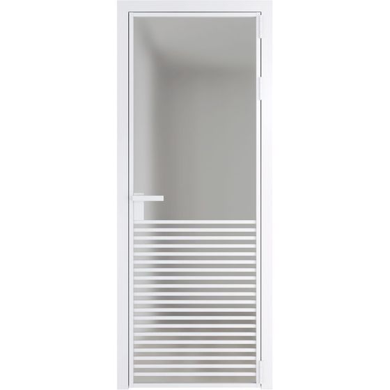 Алюминиевая дверь 16AG вайт стекло матовое