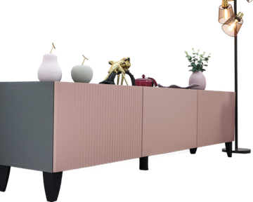 Тумба-ТВ СИРИНИЯ графит серый / пудра