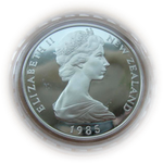 Новая Зеландия 1 доллар 1985 Птица Черный ходулочник СЕРЕБРО