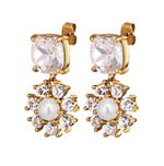 Серьги Dyrberg Kern POPPY SG CRYSTAL / WHITE PEARL 460502