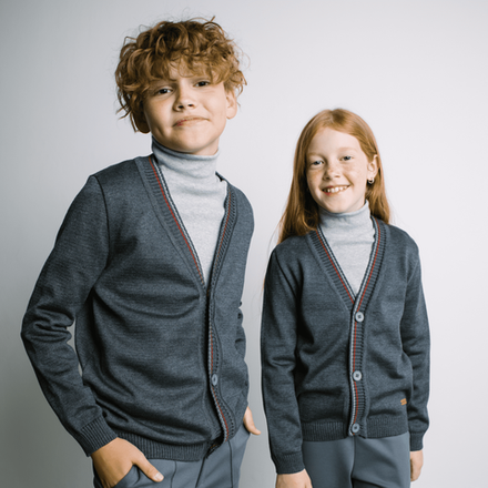 Кардиган вязаный "Серый" 7+
