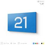 Табличка с номером 21 на дверь квартиры, для офиса, кабинета, аудитории, склада, голубая 120х70 мм, Айдентика Технолоджи