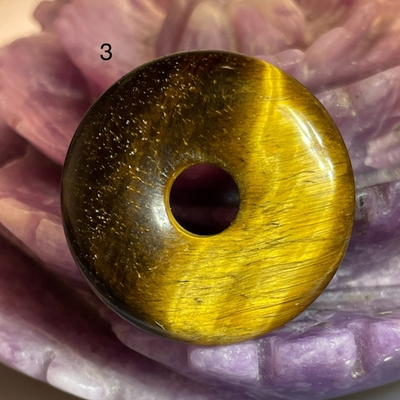 47899 Тигровый глаз Кулон диск бублик 30мм